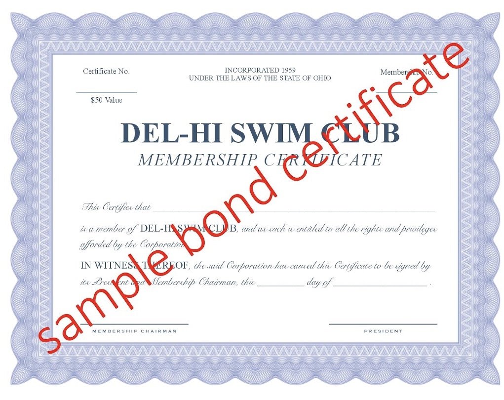 Bond Certificate Bond Certificate