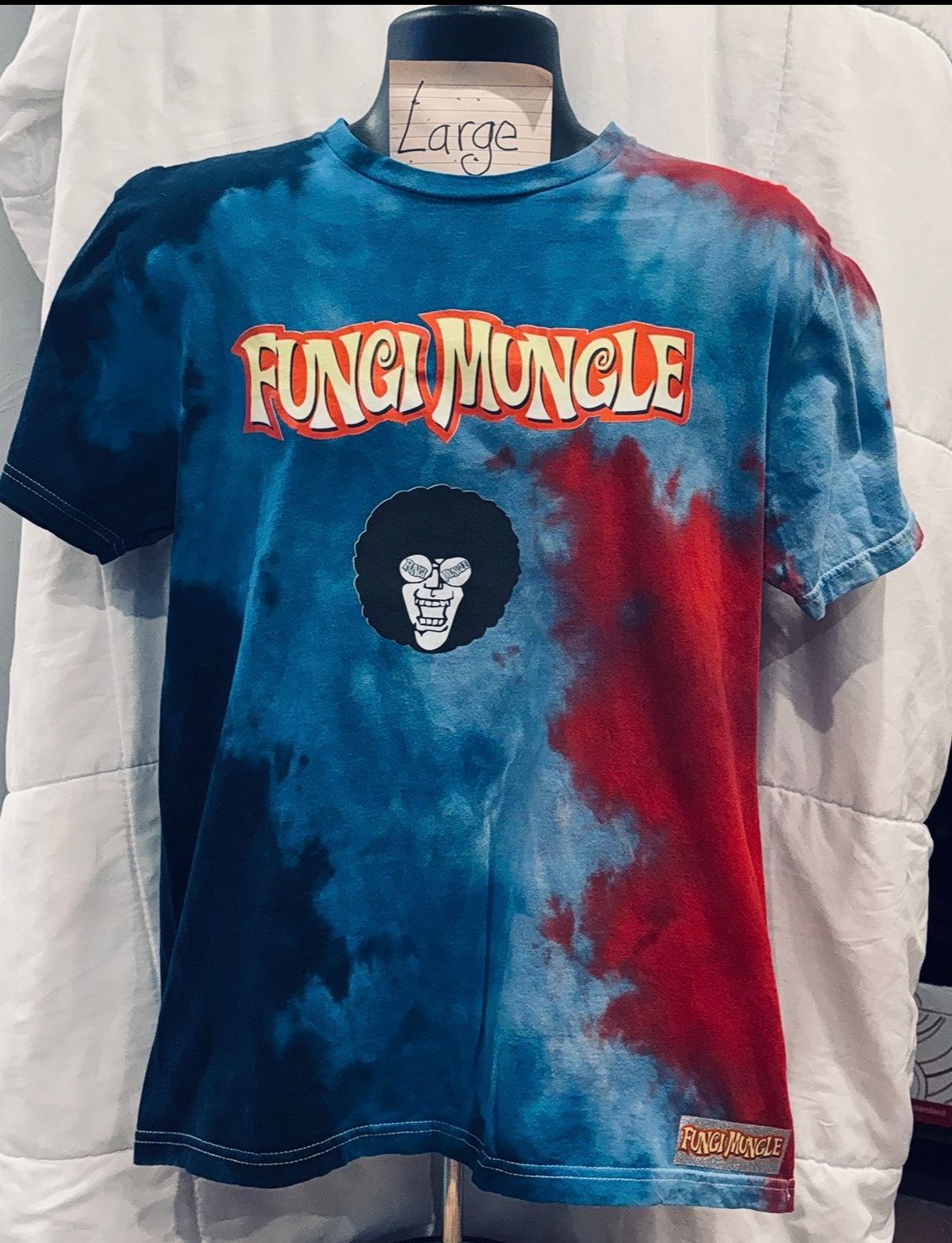 SIR Large Unisex Red/Navy Blue Tie Dye Backdrop