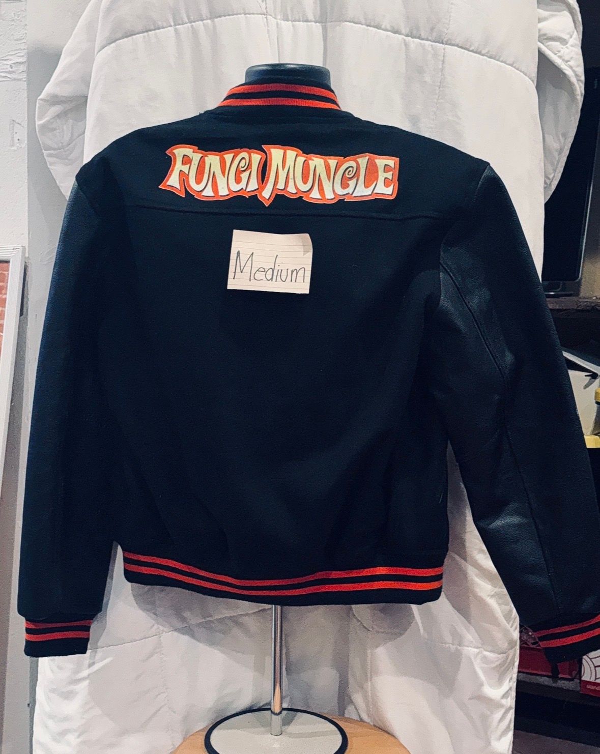 Medium Backdrop Black/Orange Letterman Jacket - stock