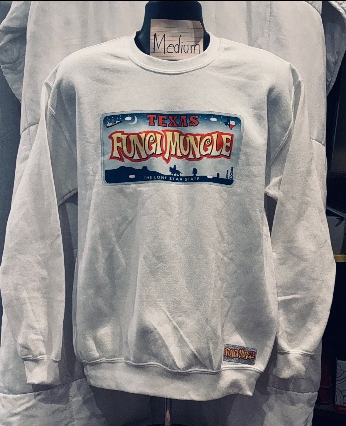 Med Unisex White Texas Sweatshirt - stock