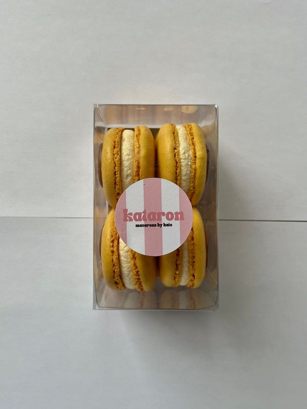 Kalamansi - melk chocolade - Doosje van 4 macarons