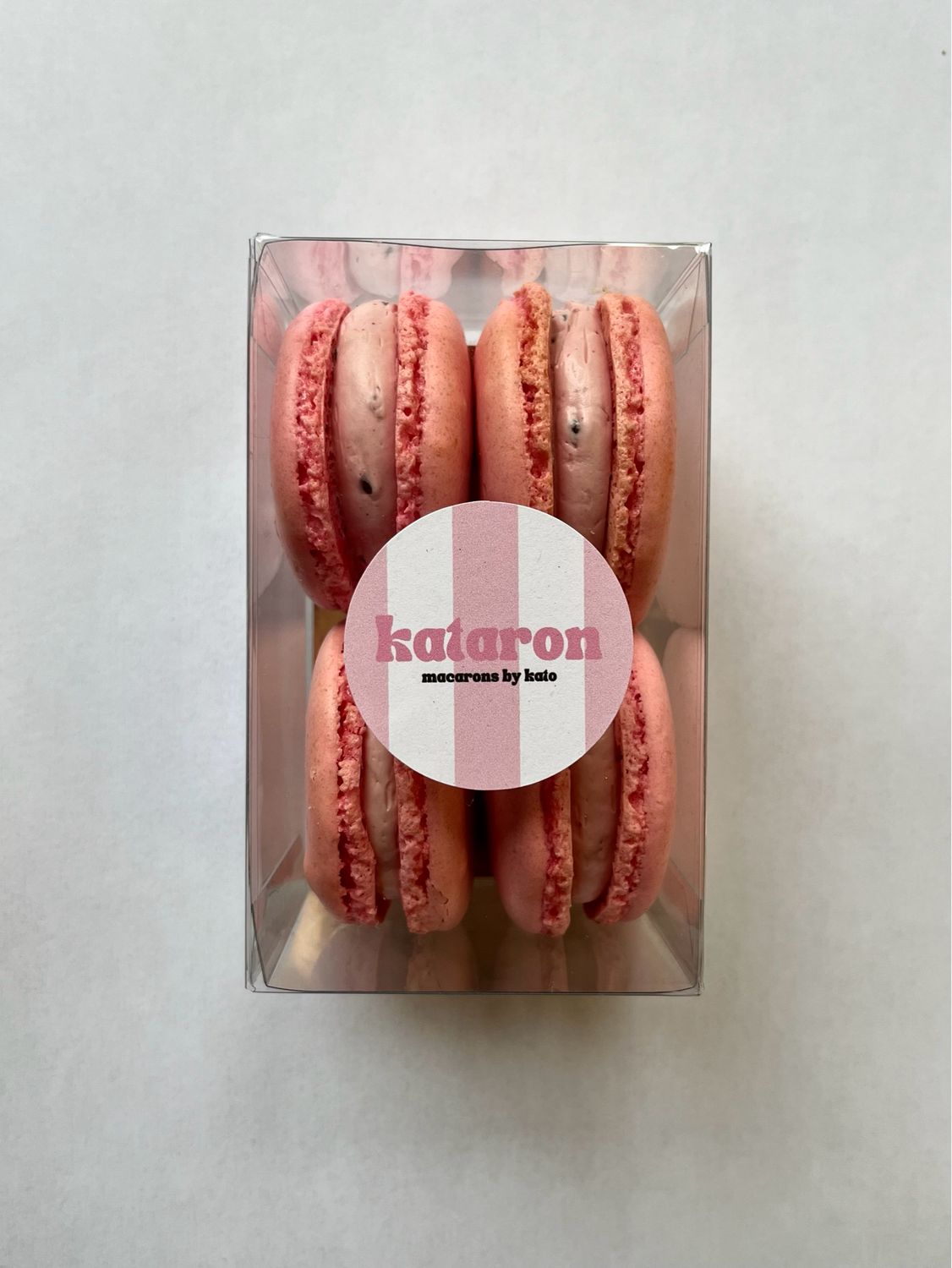 Framboos - doosje met 4 macarons