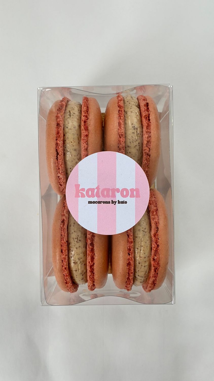 KOFFIE - Doosje van 4 macarons KOFFIE - Doosje van 4 macarons