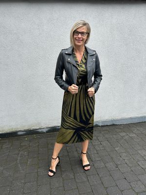 Lederlook jas- zwart