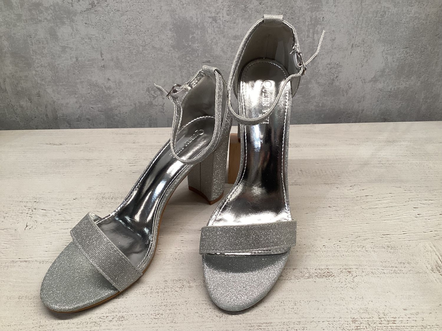 Glitter sandalen met hak - Zilver
