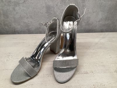 Glitter sandalen met hak - Zilver