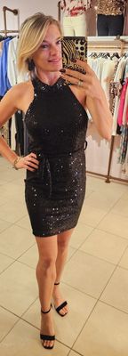 Halter glitterjurk