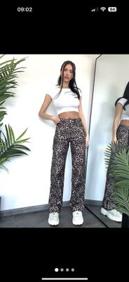 Redial - leopard coated straight jeans