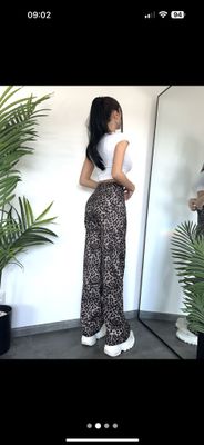 Redial - leopard coated straight jeans