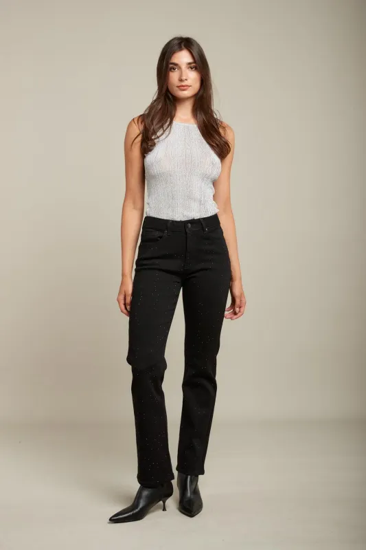 Toxik3 - Straight jeans strass - Zwart