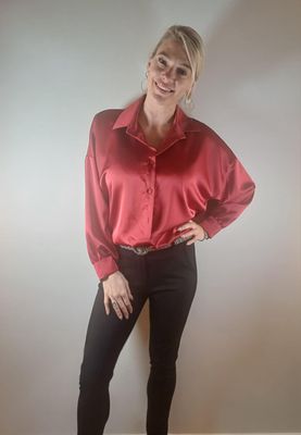 Blouse satijn - Bordeaux