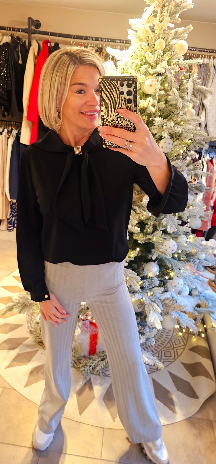 Blouse strik - Zwart