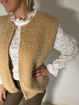 Teddy vestje - beige
