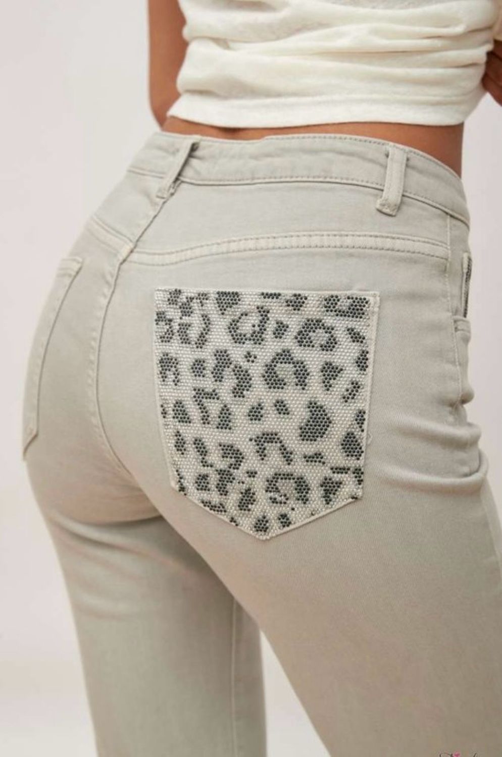 Toxik3 - boyfriend - Grijs strass Leopard