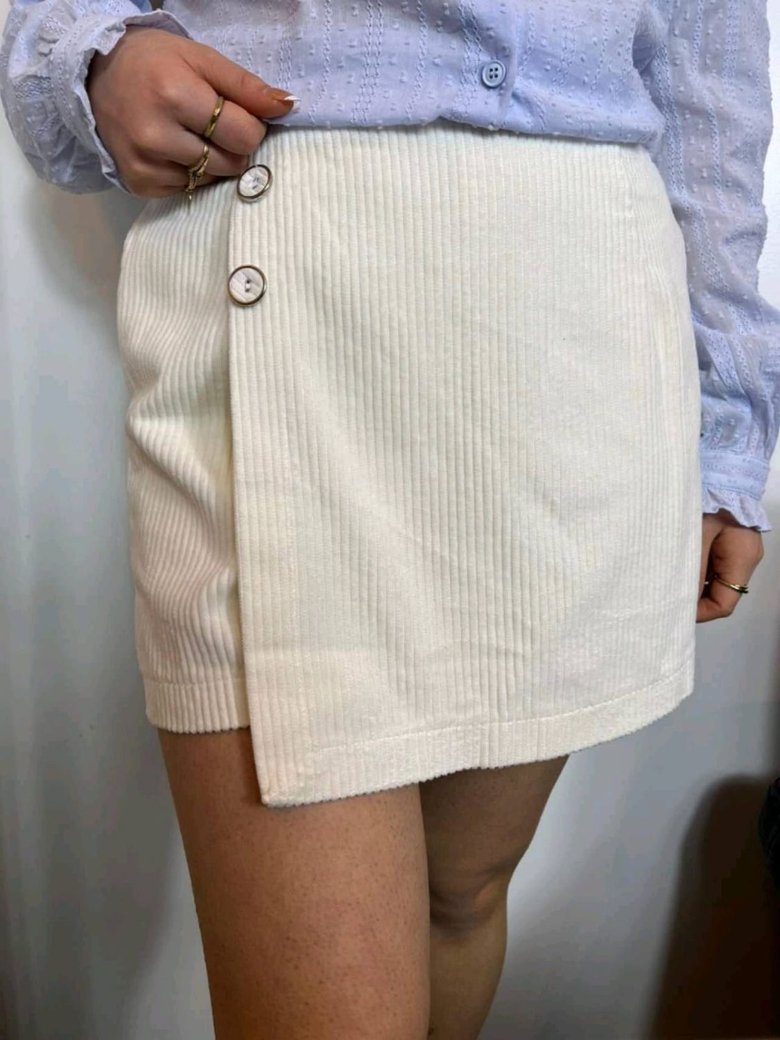 Skort ribfluweel -  crème