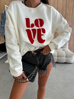 Trui Love - Rood/wit