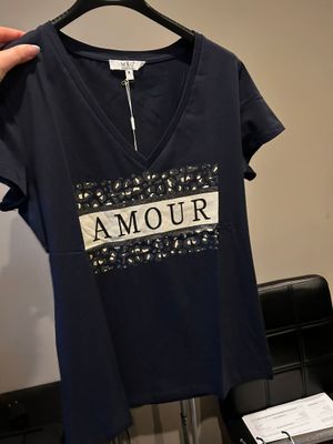 T-shirt Amour - Marineblauw