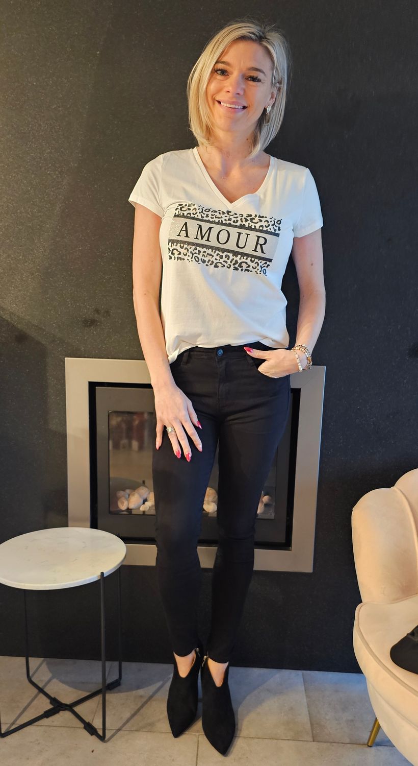 T-shirt Amour - Wit