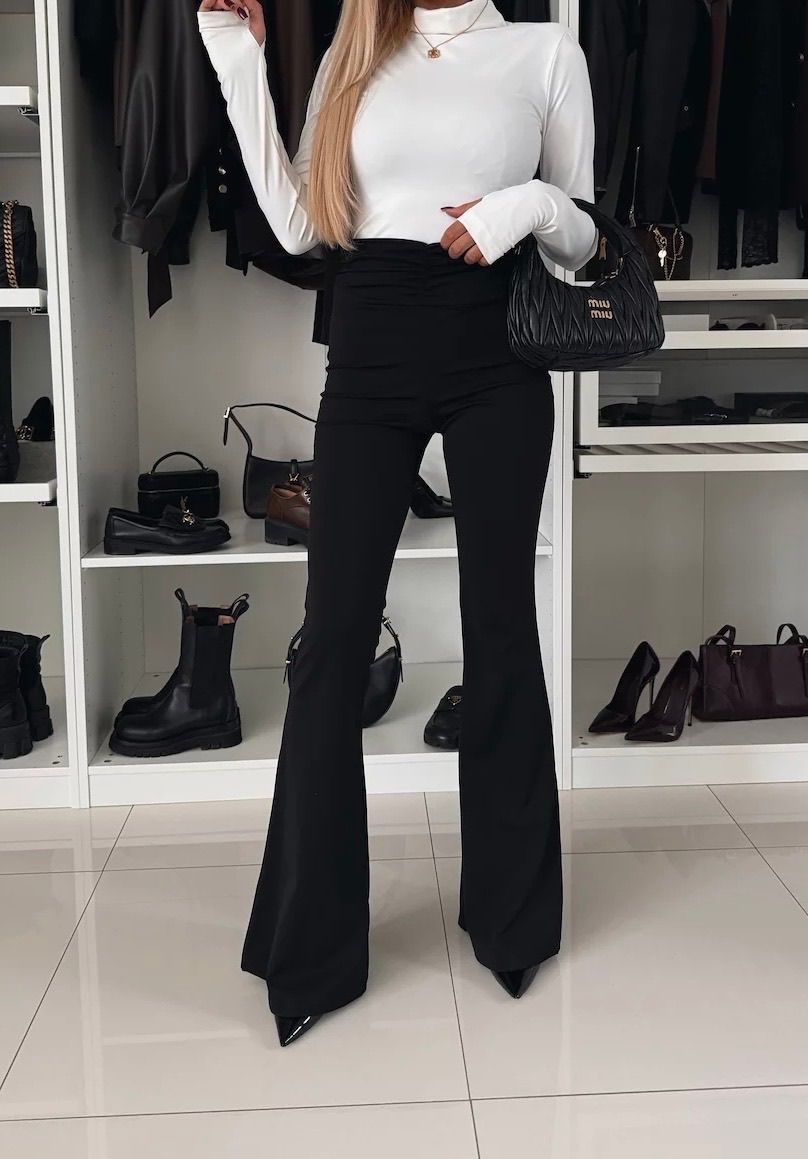 Jegging - Flared zwart