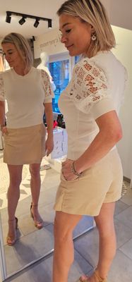 Skort ribfluweel - Beige