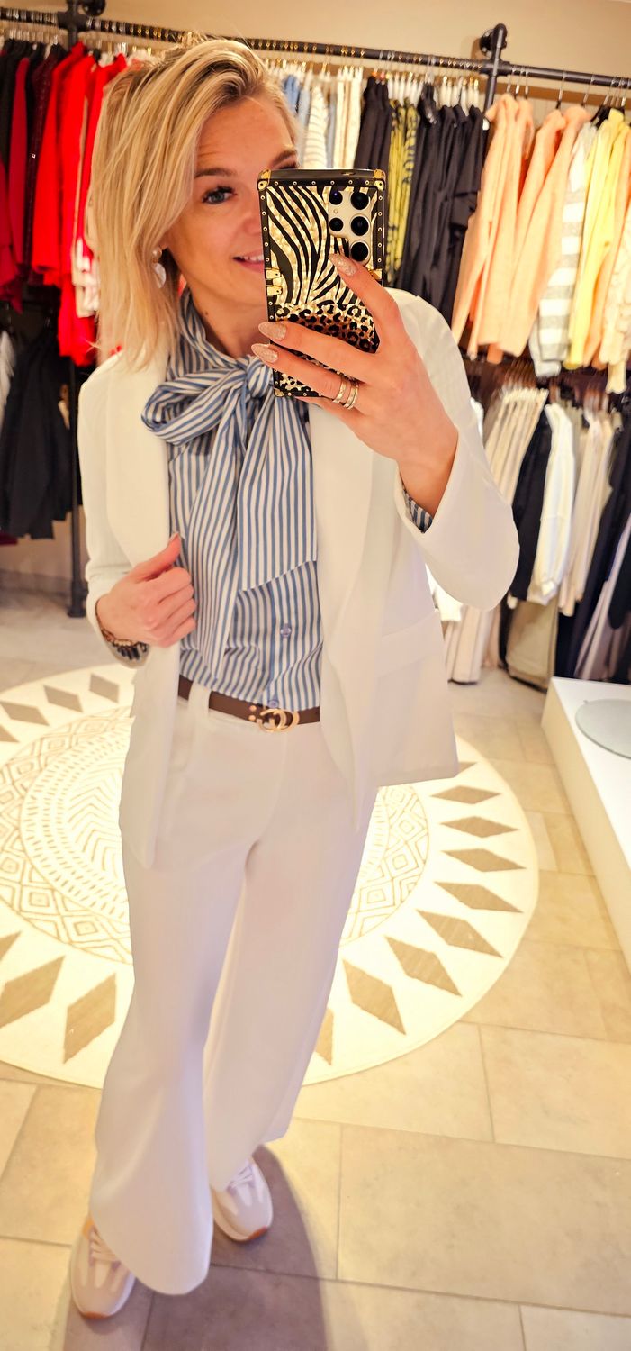 Broek Mora met riem - Wit