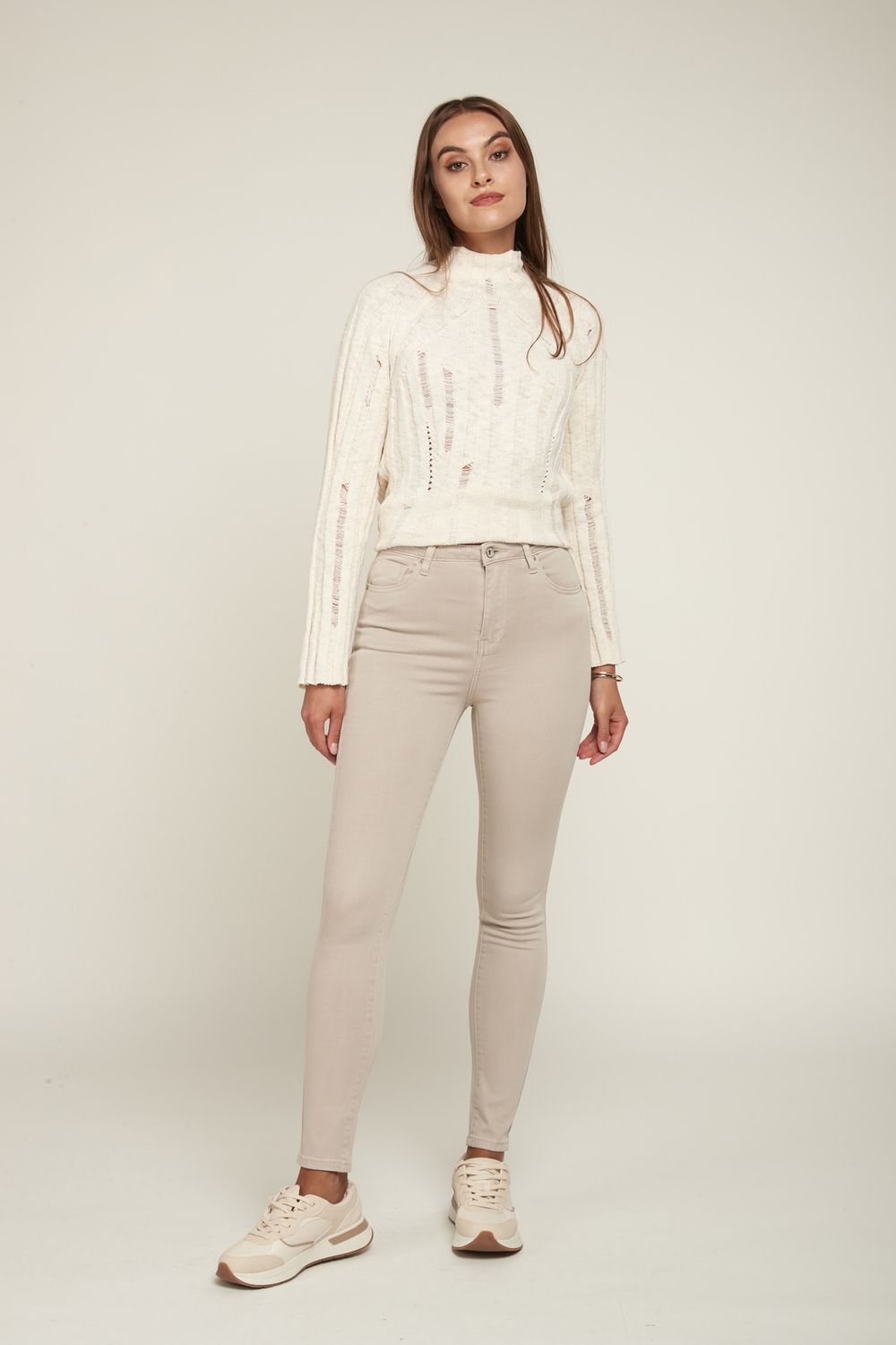Toxik3 high waist skinny - Beige