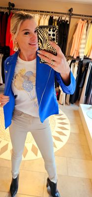 Daim vest Eva - Cobalt blauw