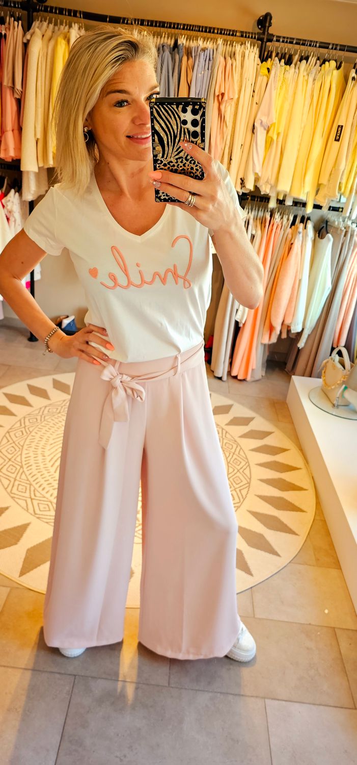T- shirt Smile - Roze