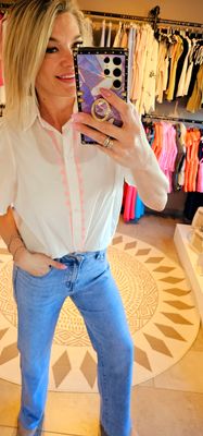 Blouse Lara - Wit/roze
