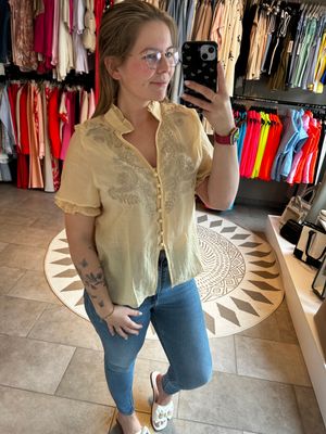 Blouse Siglinde - Vanille/Taupe
