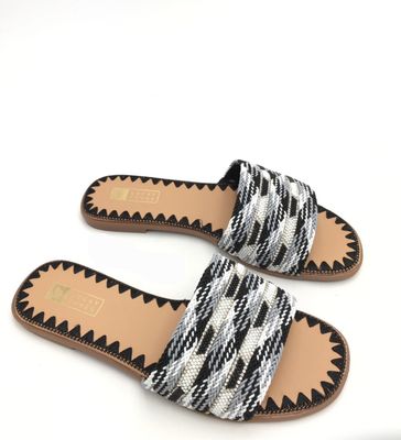 slipper strass - Zwart /beige