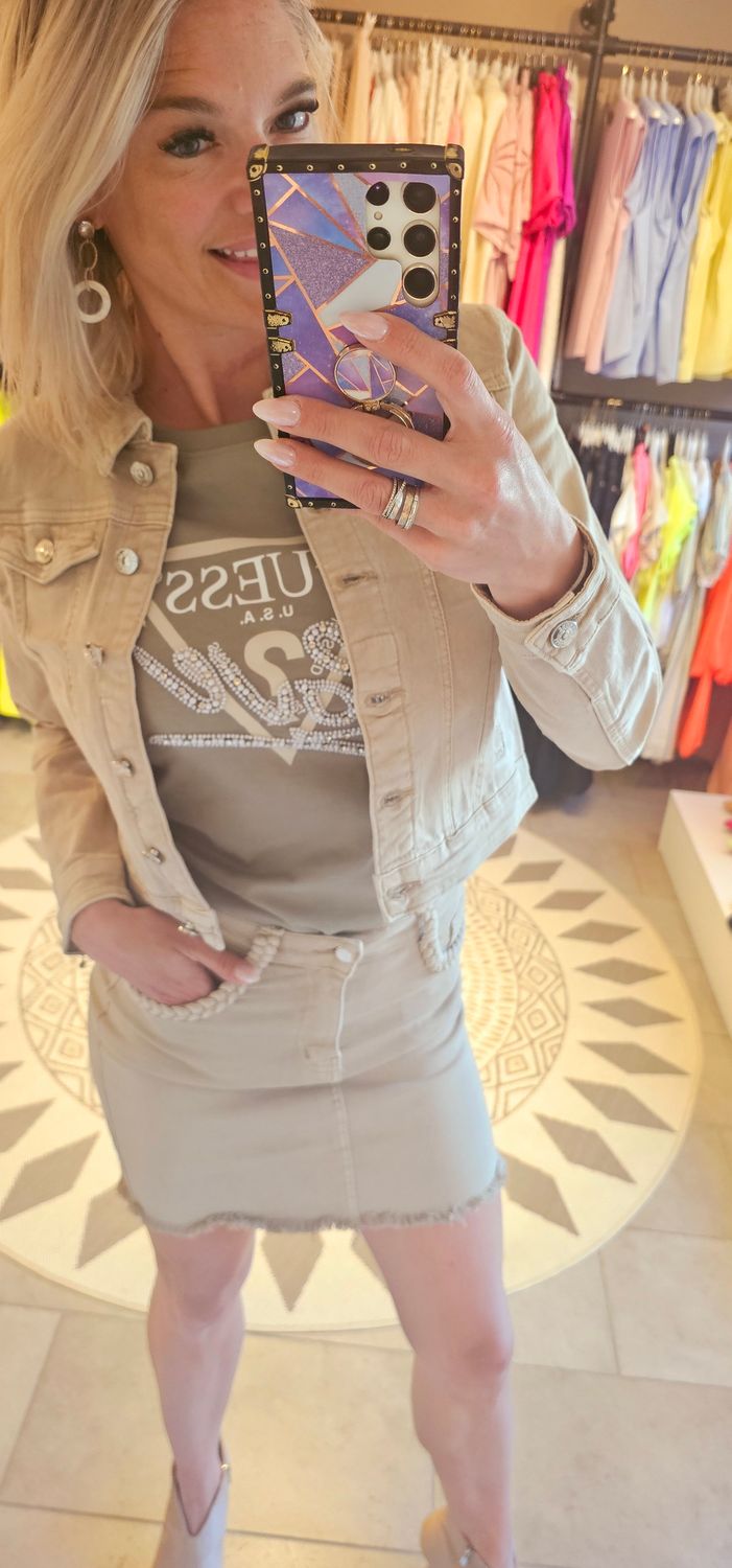 Jeans vest - Beige