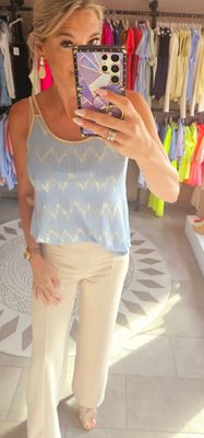 Top Lindsey - Blauw/goud