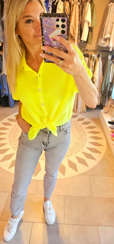 Fluo tetra blouse - Neon geel
