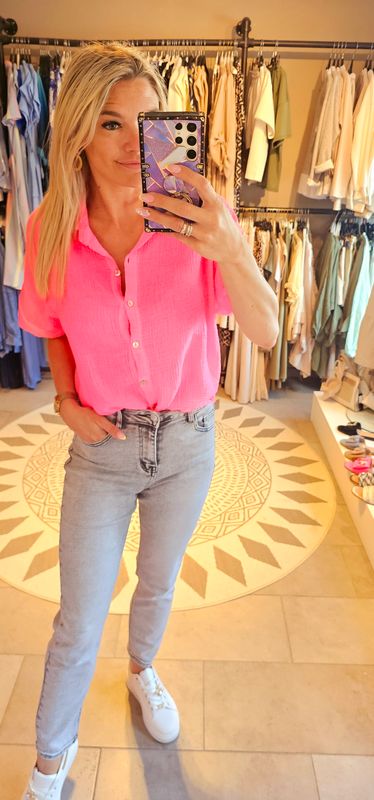 Fluo tetra blouse - Neon roos