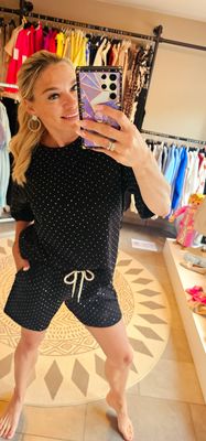 2 delige set - strass Zwart