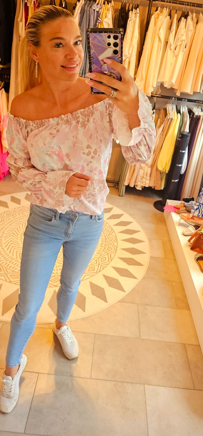 off shoulder blouse - Bloemen