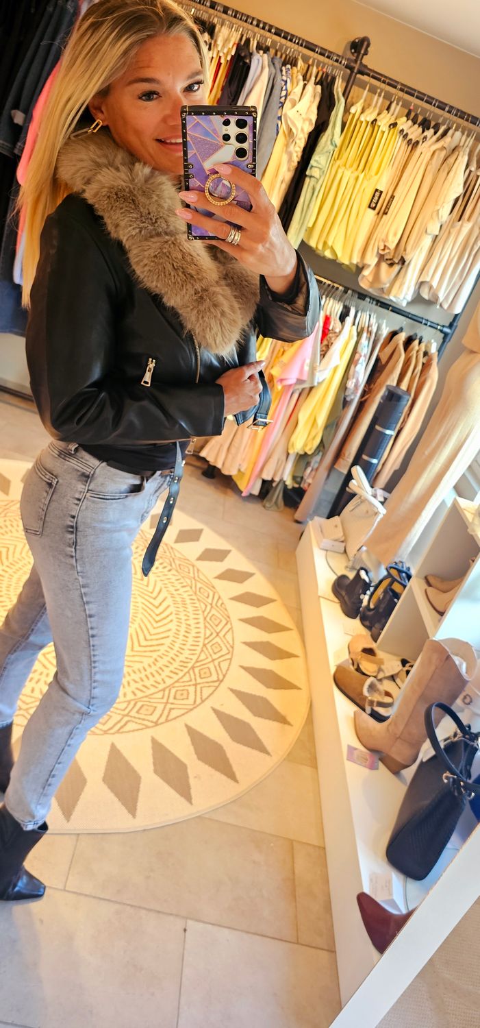 Lederlook pels