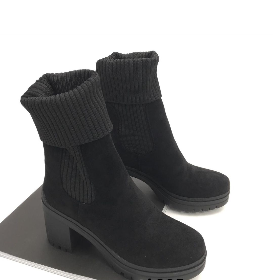 Fold over boots - Zwart