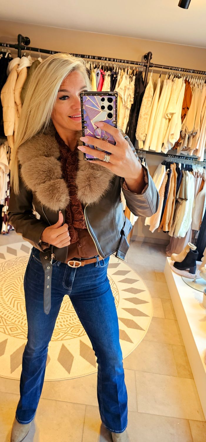 lederlook pels - Bruin