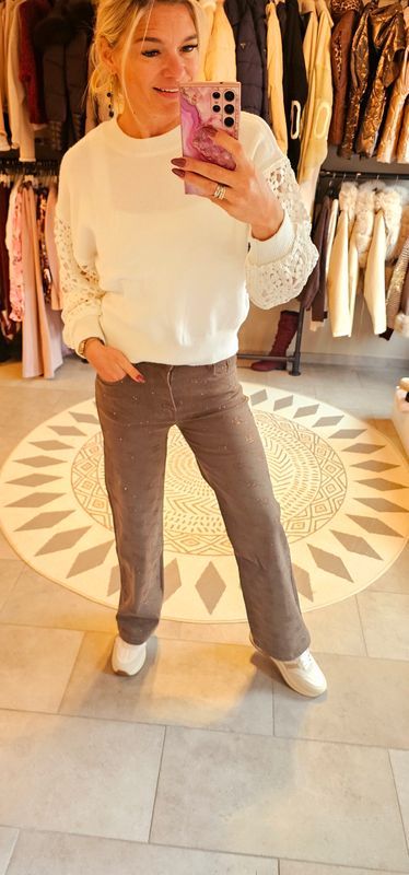 Folyrose strass Brown