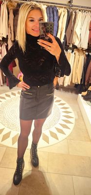 Lederlook rok - Lovely zwart