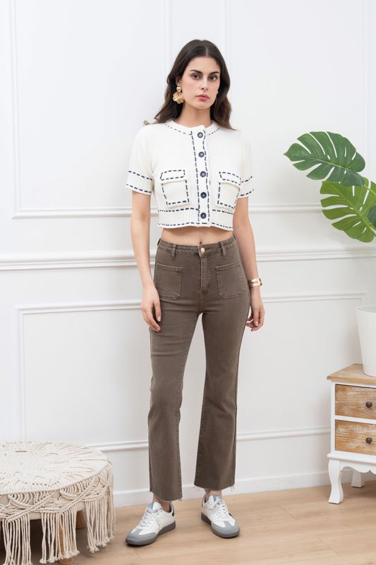 Folyrose -Flared jeans - Bruin