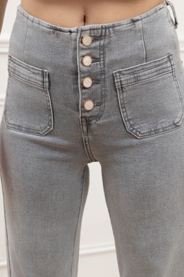 Folyrose - Wide leg pockets - Knopen - Grijs