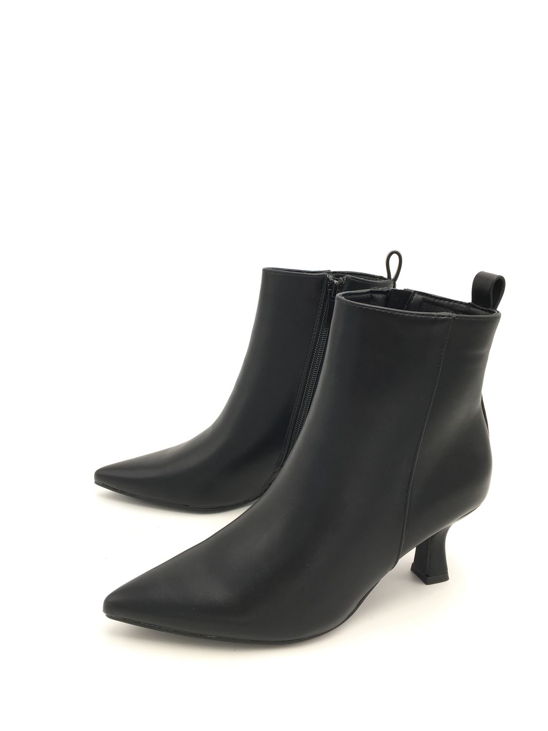 Heels Daisy lederlook - Zwart