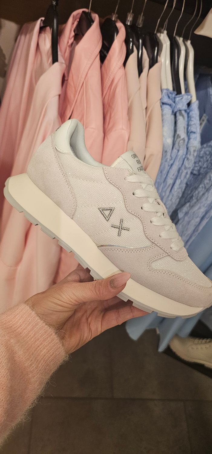 Sun 68 - glitter textile Bianco