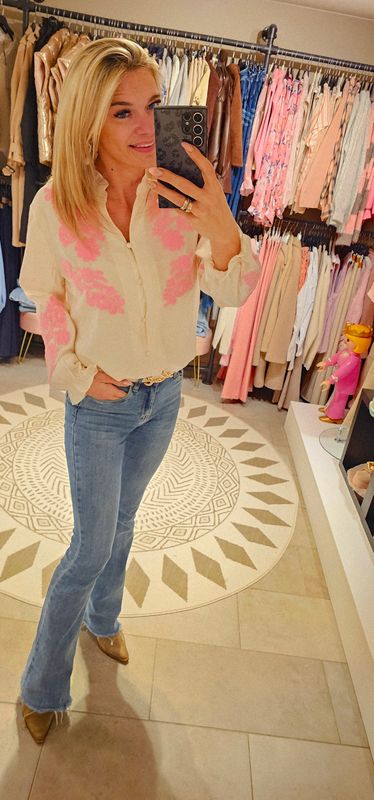 Blouse Marie - Ecru/ fluo