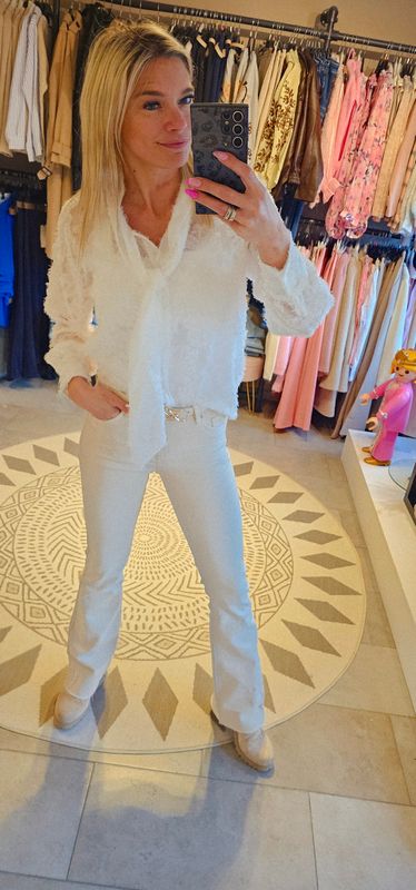 R- diplay Flared jeans Beige