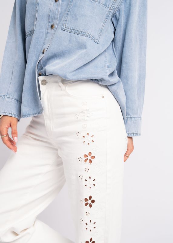 Redial straight flower jeans
