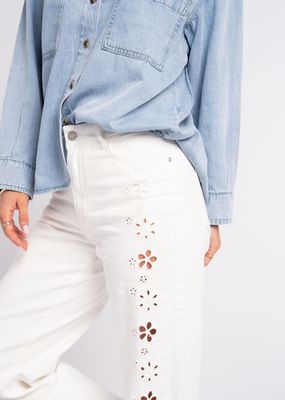 Redial straight flower jeans